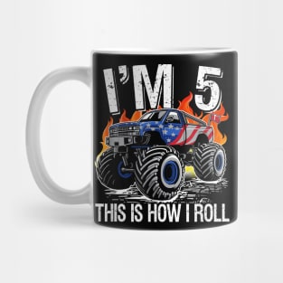 5th Birthday Monster Truck 5 Years Old Birthday Boy Mug